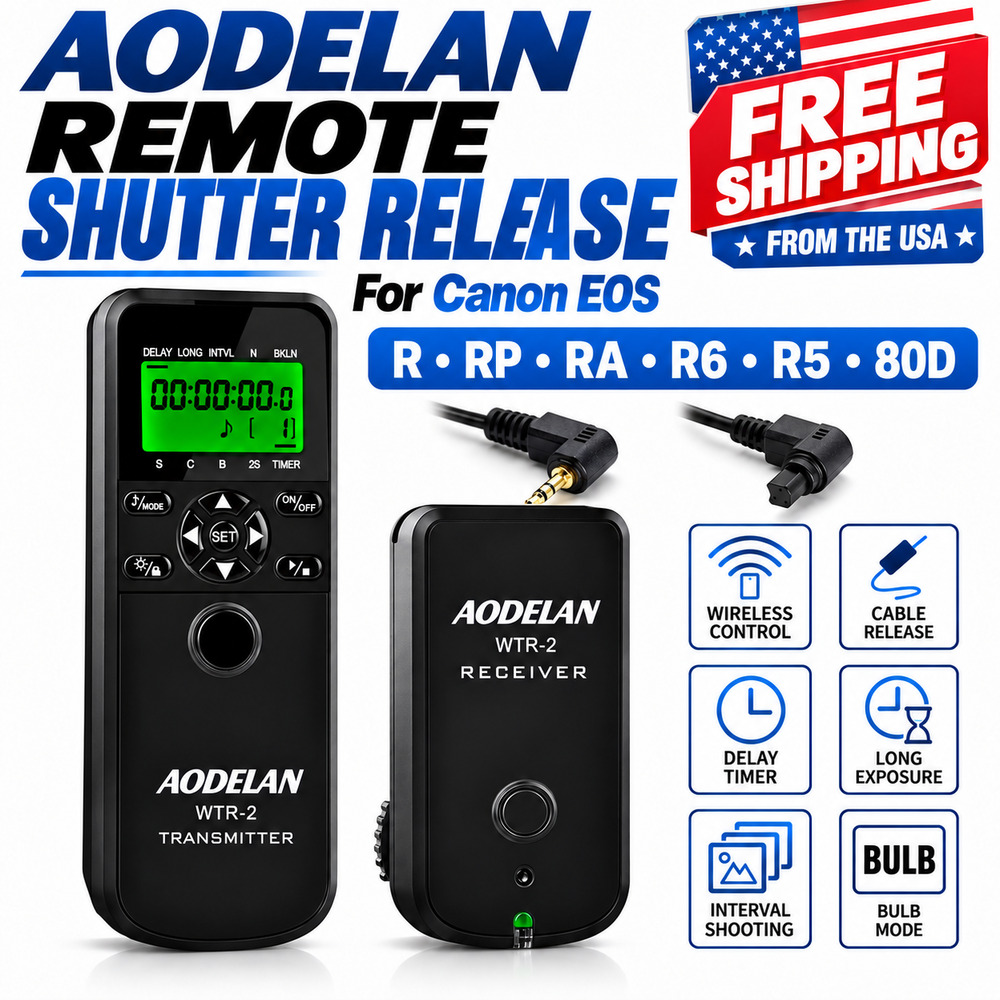 Remote Shutter Release For DSLR Canon EOS R, RP, RA, R6, R5, 80D